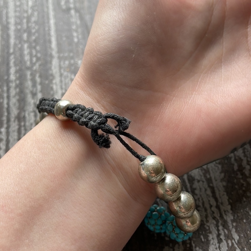 Turquoise Rhinestone Adjustable Bracelet - Picture 4 of 4